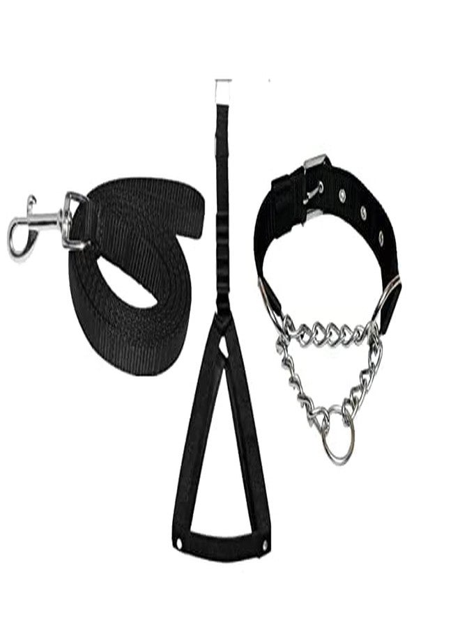 KittuPet مجموعة كيتو بيت للكلاب تتضمن حزامًا للصدرية، وطوقًا للرقبة، وحزامًا للرقبة، ومقودًا (مقاس كبير جدًا، أسود) - Image 1